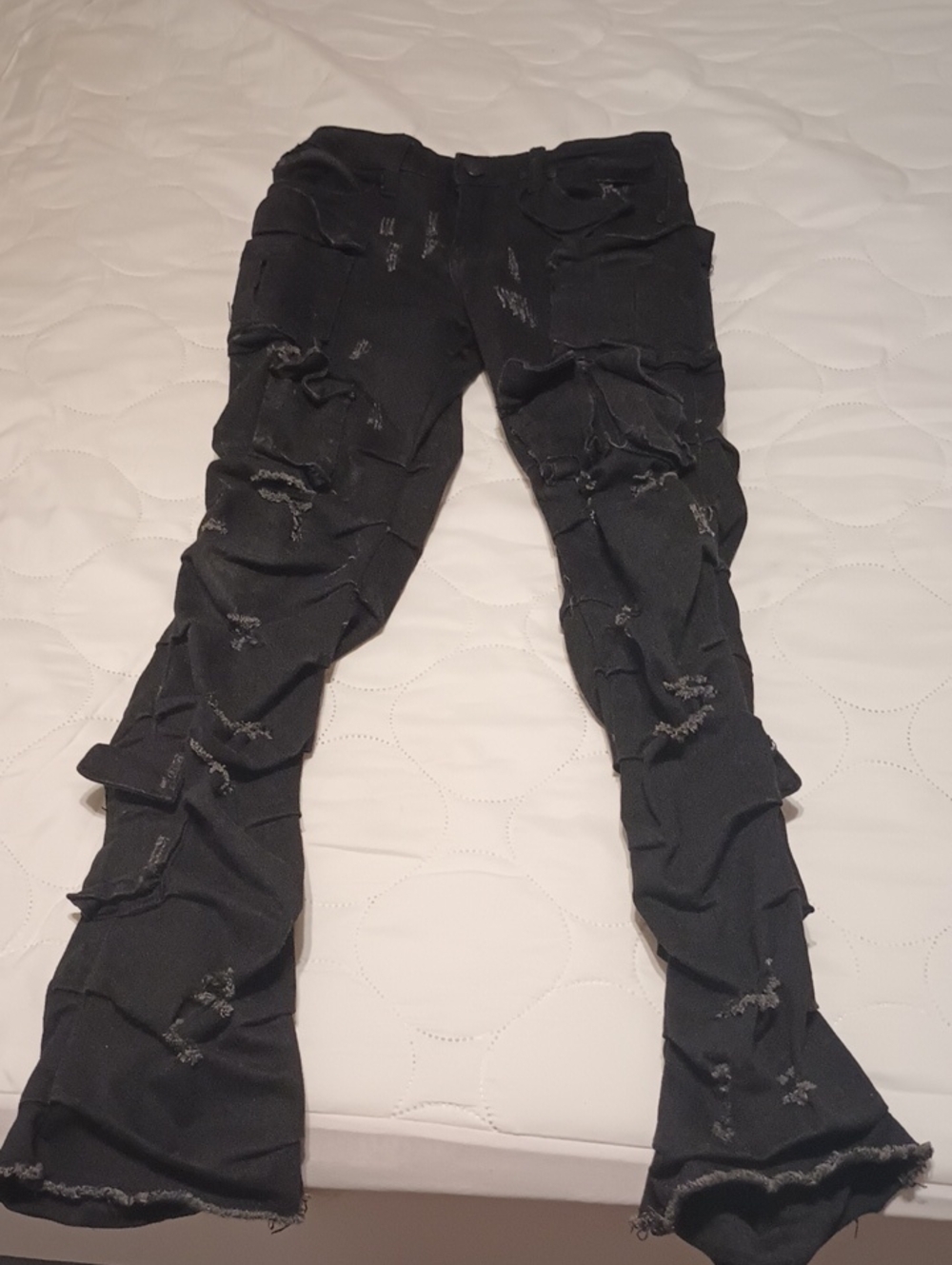 Black Distressed Boy Jeans